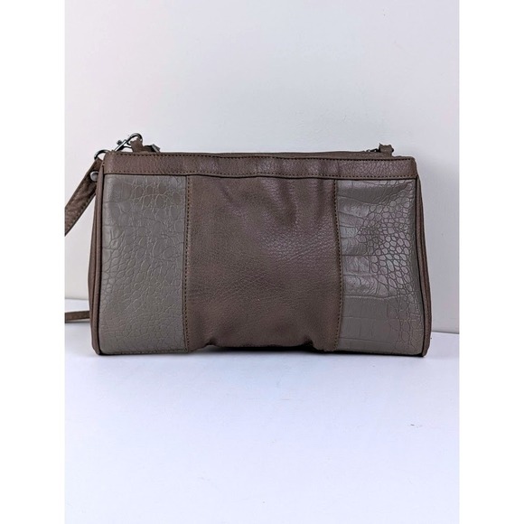 Bartoli Leather Traditions Brown Croc Embossed Leather Crossbody Bag Vintage - Picture 2 of 3